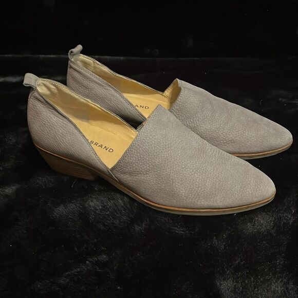 Lucky Brand D'Orsay Taupe Gray Leather Booties - Picture 5 of 9